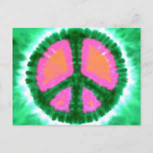 Electric Tie-Dye Peace Sign Postcard