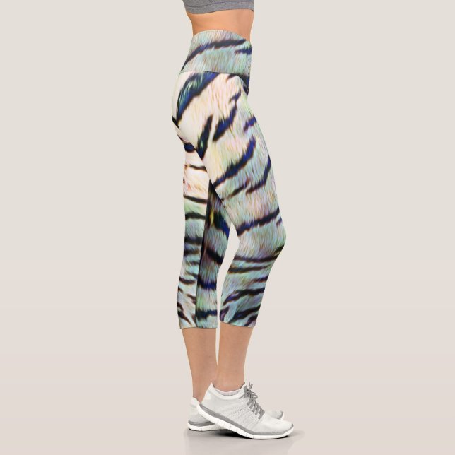 Electric Tiger Skin Print Capri Leggings (Right)