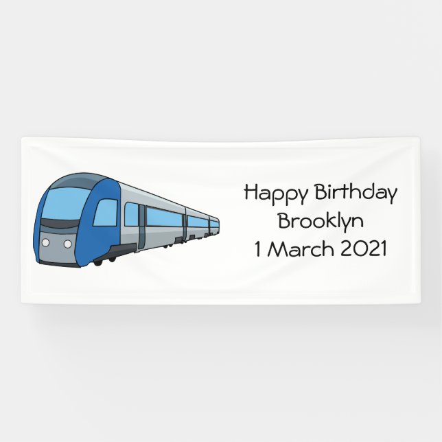 Electric train cartoon illustration banner (Horizontal)