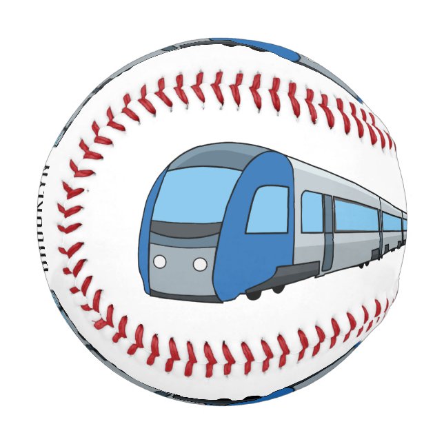 Electric train cartoon illustration baseball (Front Left)