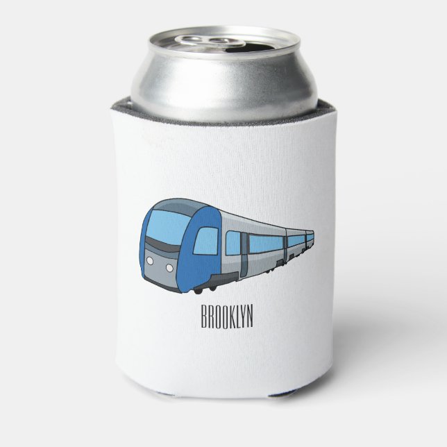 Electric train cartoon illustration can cooler (Can Back)