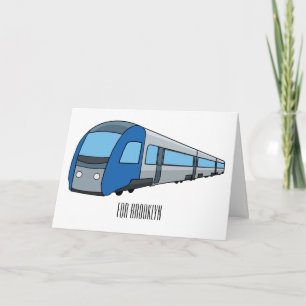 Electric train cartoon illustration  card