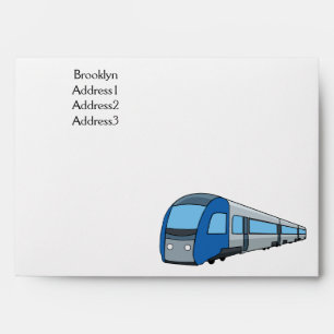 Electric train cartoon illustration envelope