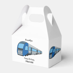 Electric train cartoon illustration favour box