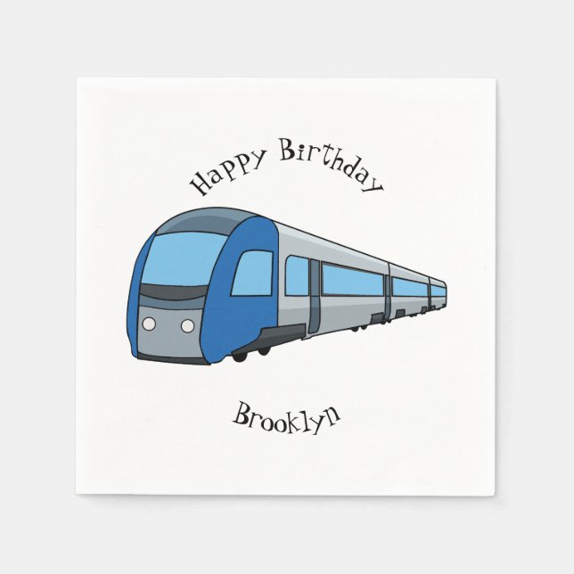 Electric train cartoon illustration napkin (Front)