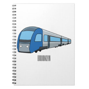 Electric train cartoon illustration notebook