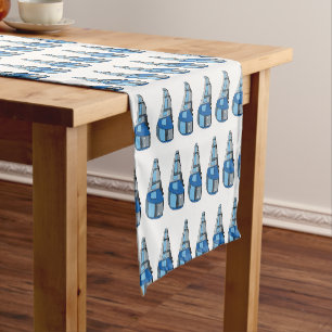 Electric train cartoon illustration short table runner