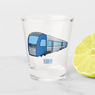 Electric train cartoon illustration shot glass