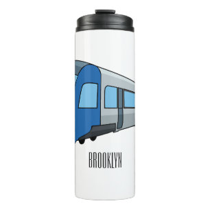 Electric train cartoon illustration thermal tumbler