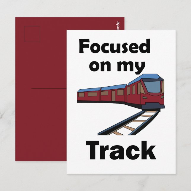 Electric Train Focused On My Track Train Party Postcard (Front/Back)