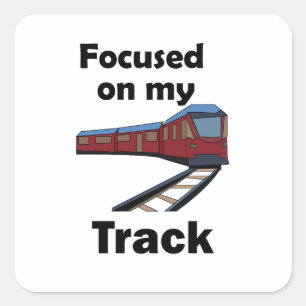 Electric Train Focused On My Track Train Party Square Sticker