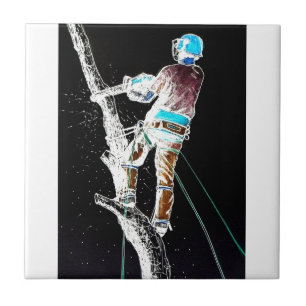 Electric Tree Surgeon Arborist chainsaw Tile