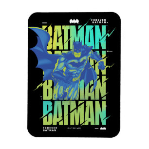 Electric Up Batman Running Through Typography Magnet