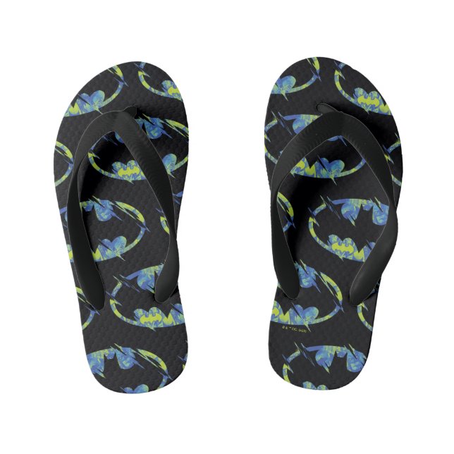 Electric Up Batman Symbol Kid's Jandals (Footbed)