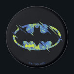 Electric Up Batman Symbol Magnet<br><div class="desc">Check out this electric Batman Symbol with green and blue halftone effects!</div>