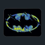 Electric Up Batman Symbol Magnet<br><div class="desc">Check out this electric Batman Symbol with green and blue halftone effects!</div>