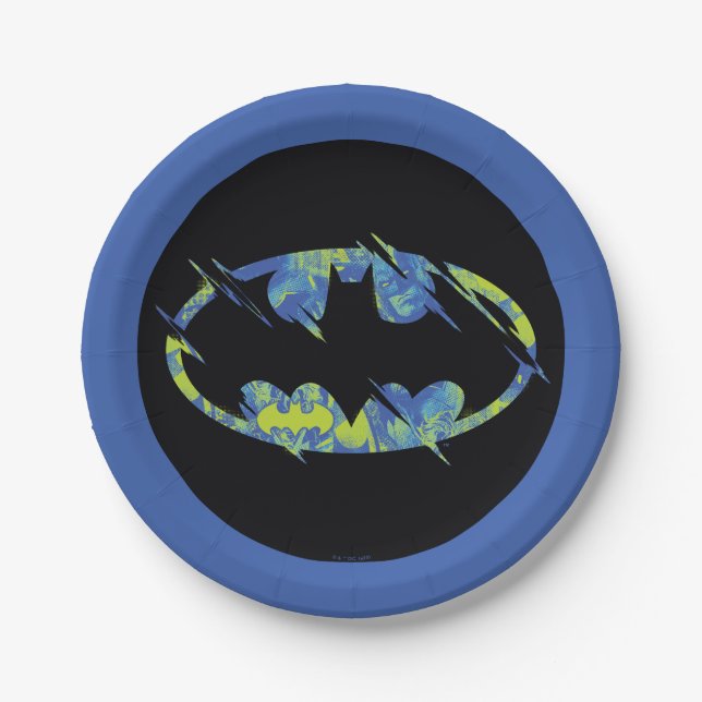 Electric Up Batman Symbol Paper Plate (Front)