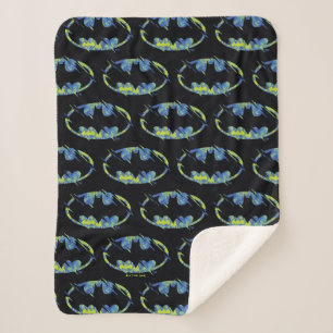 Electric Up Batman Symbol Sherpa Blanket