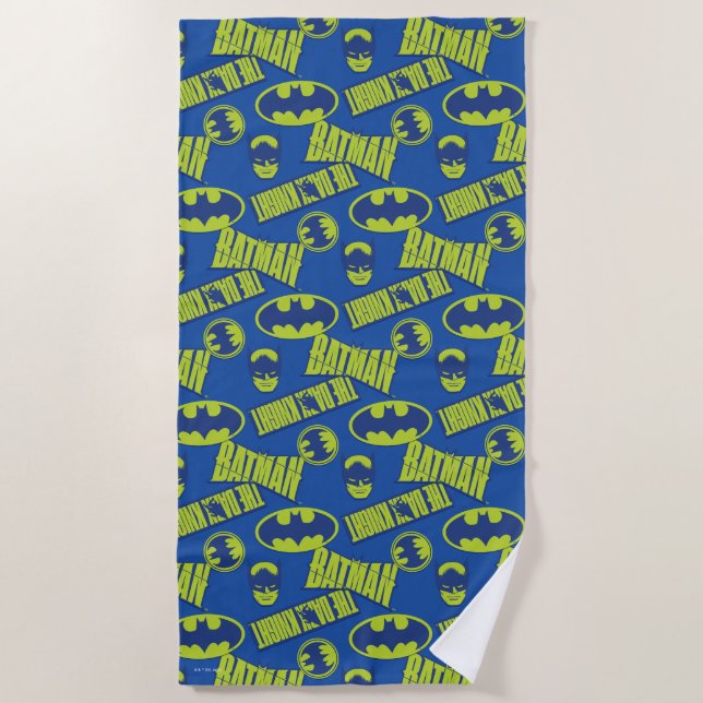 Electric Up Batman - The Dark Knight Pattern Beach Towel (Front)