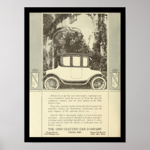 Electric Vehicles Motor Cars Vintage Print