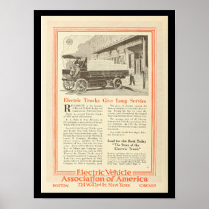 Electric Vehicles Motor Cars Vintage Print Truck