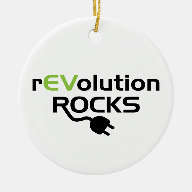 Electric Vehicles Rocks - EV Ceramic Tree Decoration (Front)