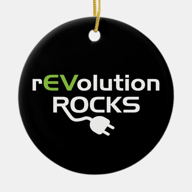 Electric Vehicles Rocks - EV Ceramic Tree Decoration (Front)