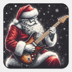 Electric Vibes as Santa Shreds Festively Square Sticker