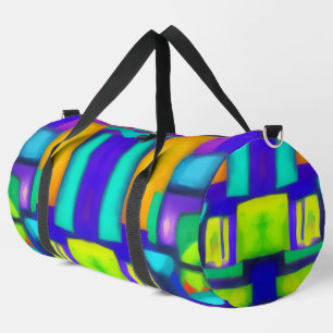 Electric Vibes Dreams Stylish Vintage Abstract Art Duffle Bag