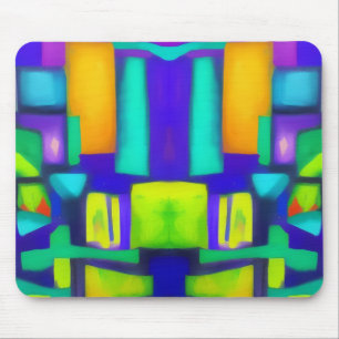 Electric Vibes Dreams Stylish Vintage Abstract Art Mouse Pad
