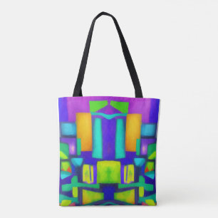 Electric Vibes Dreams Stylish Vintage Abstract Art Tote Bag