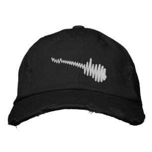 Electric White Waveform Guitar Sound Embroidered Hat