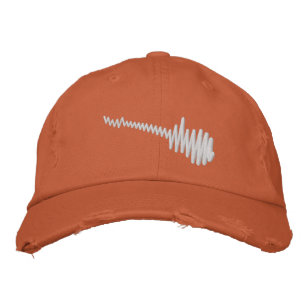 Electric White Waveform Guitar Sound Embroidered Hat