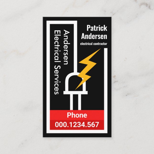 Electric Wiring Circuit Draws Power Business Card (Front)