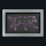 Electric Wolf Belt Buckle<br><div class="desc">A neon-like depiction of a wolf on a black background Inspired by the Northern Lights.</div>
