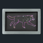 Electric Wolf Belt Buckle<br><div class="desc">A neon-like depiction of a wolf on a black background Inspired by the Northern Lights.</div>