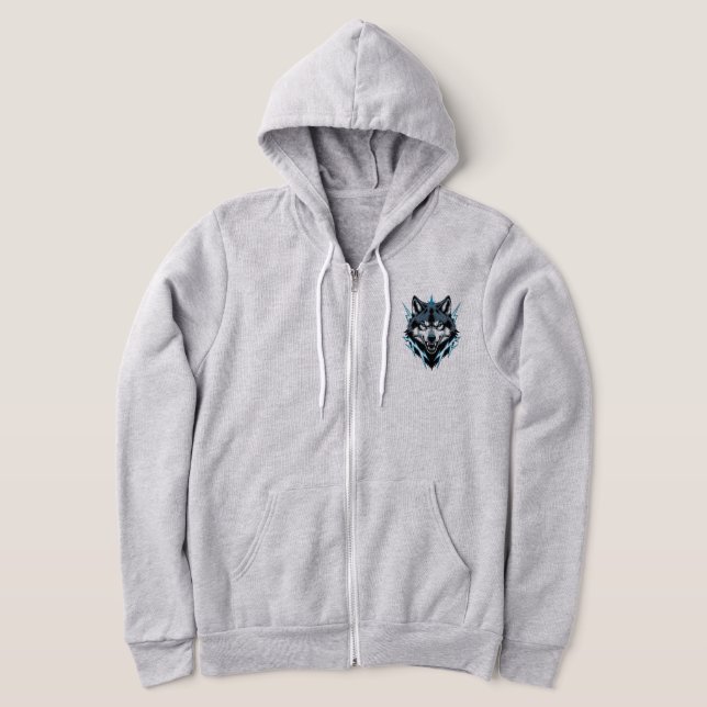 Electric Wolf Lightning Head Sticker | Fierce Alph Hoodie (Laydown)