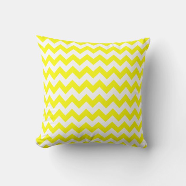 Electric Yellow Chevron Cushion (Front)