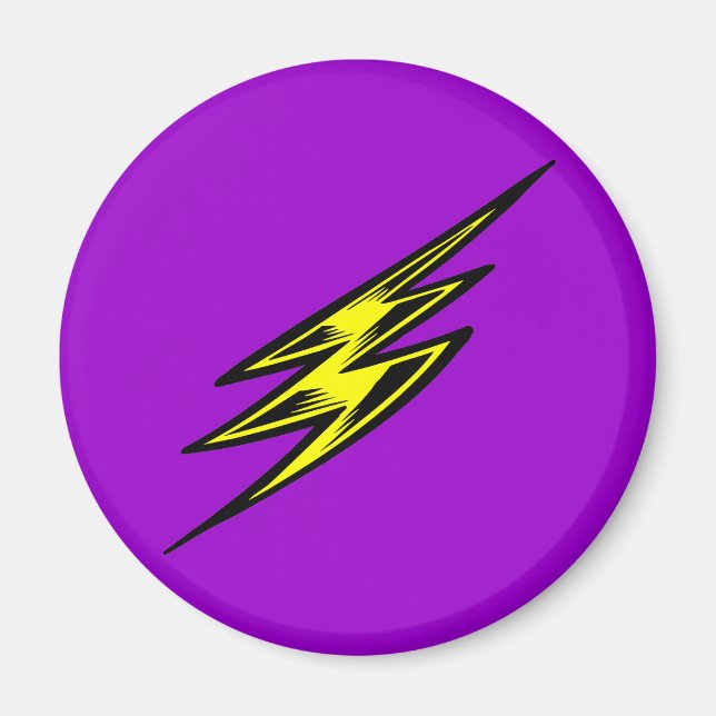 Electric Yellow Lightning Bolt Magnet (Front)