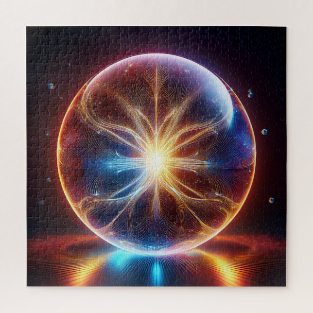 Electrical Arcs Inside Transparent Glass Globe Jigsaw Puzzle (Vertical)