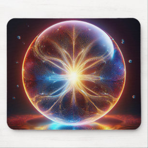 Electrical Arcs Inside Transparent Glass Globe Mouse Pad