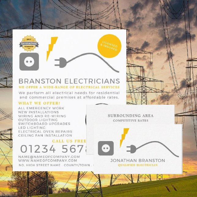 Electrical Cable, Electrician Advertising Flyer (Creator Uploaded)