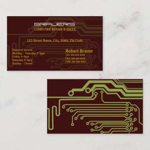 Electrical Circuit Board Brown Business Card