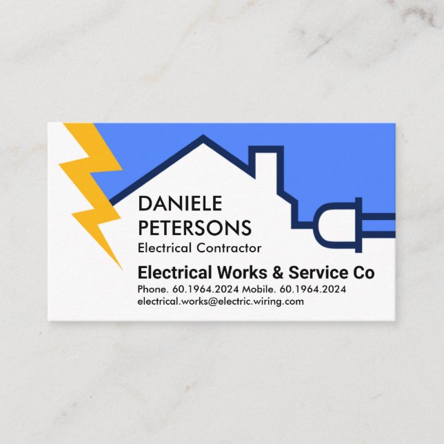 Electrical Circuit Lightning Powered Business Card (Front)