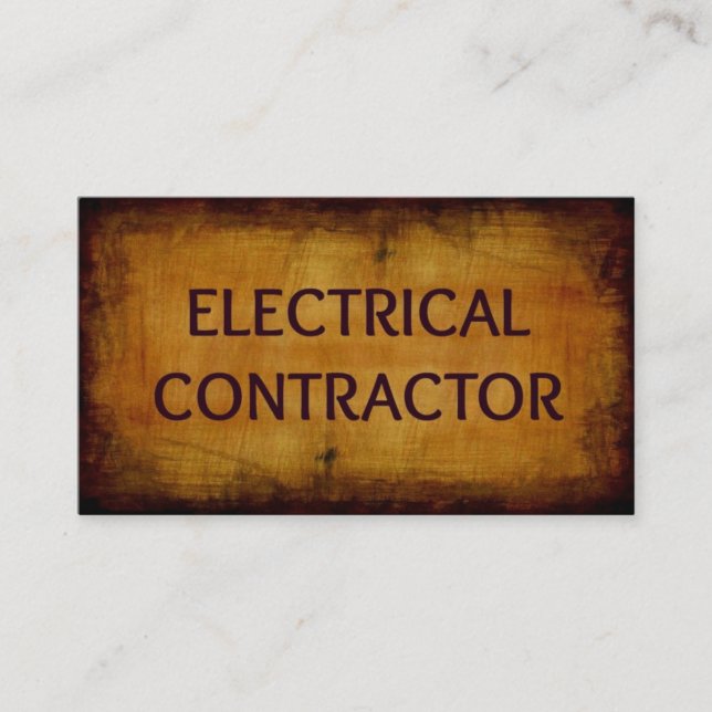 Electrical Contractor Antique Business Card (Front)