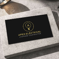 Electrical Contractor Light Bulb Logo Black