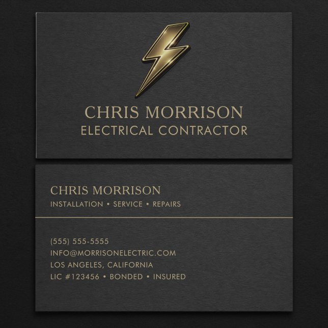 Electrical Contractor Professional Business Card (Creator Uploaded)