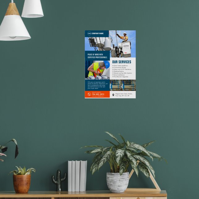 Electrical Contractor Services Custom Poster (Living Room 1)
