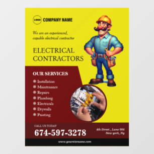 Electrical Contractors Window Cling