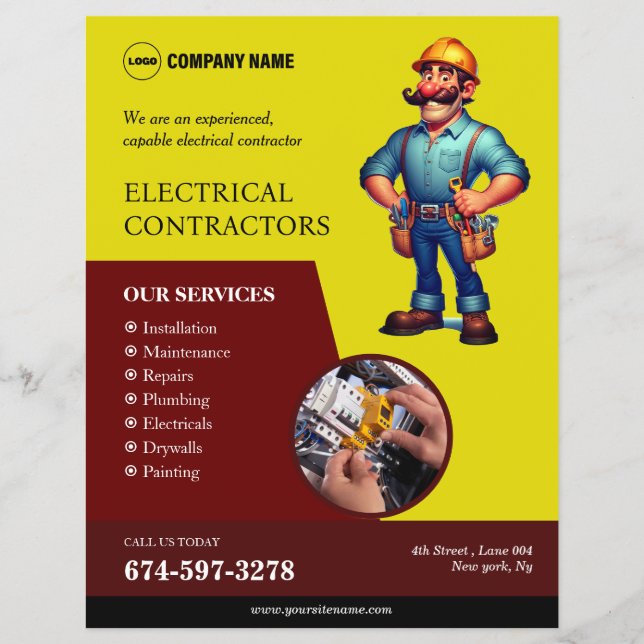 Electrical Custom Contractors Flyer (Front)